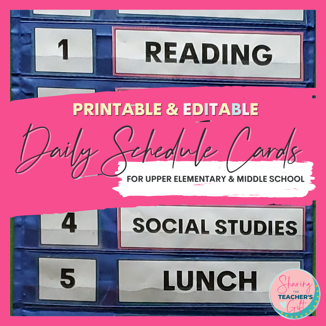 Printable Daily Classroom Schedule Cards