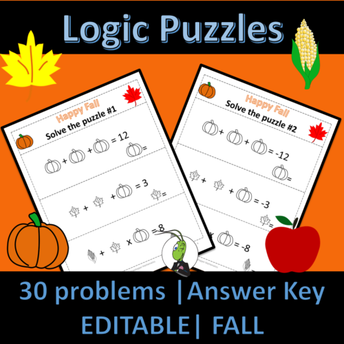 Fall Logic Puzzles | Number Sense | Algebra 1's featured image