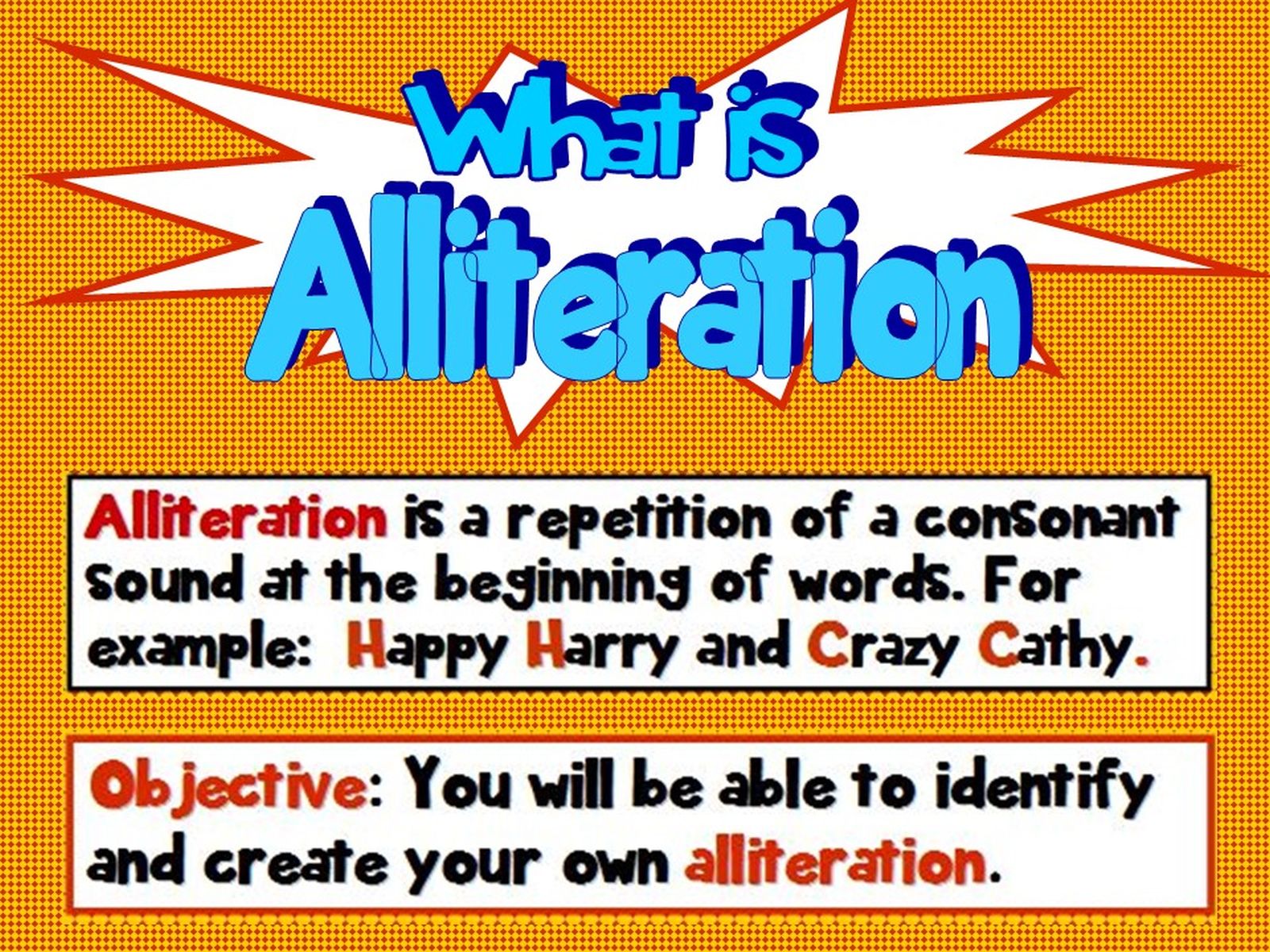 What is Alliteration? PPT with Audio Narration Common Core Grades 3-5