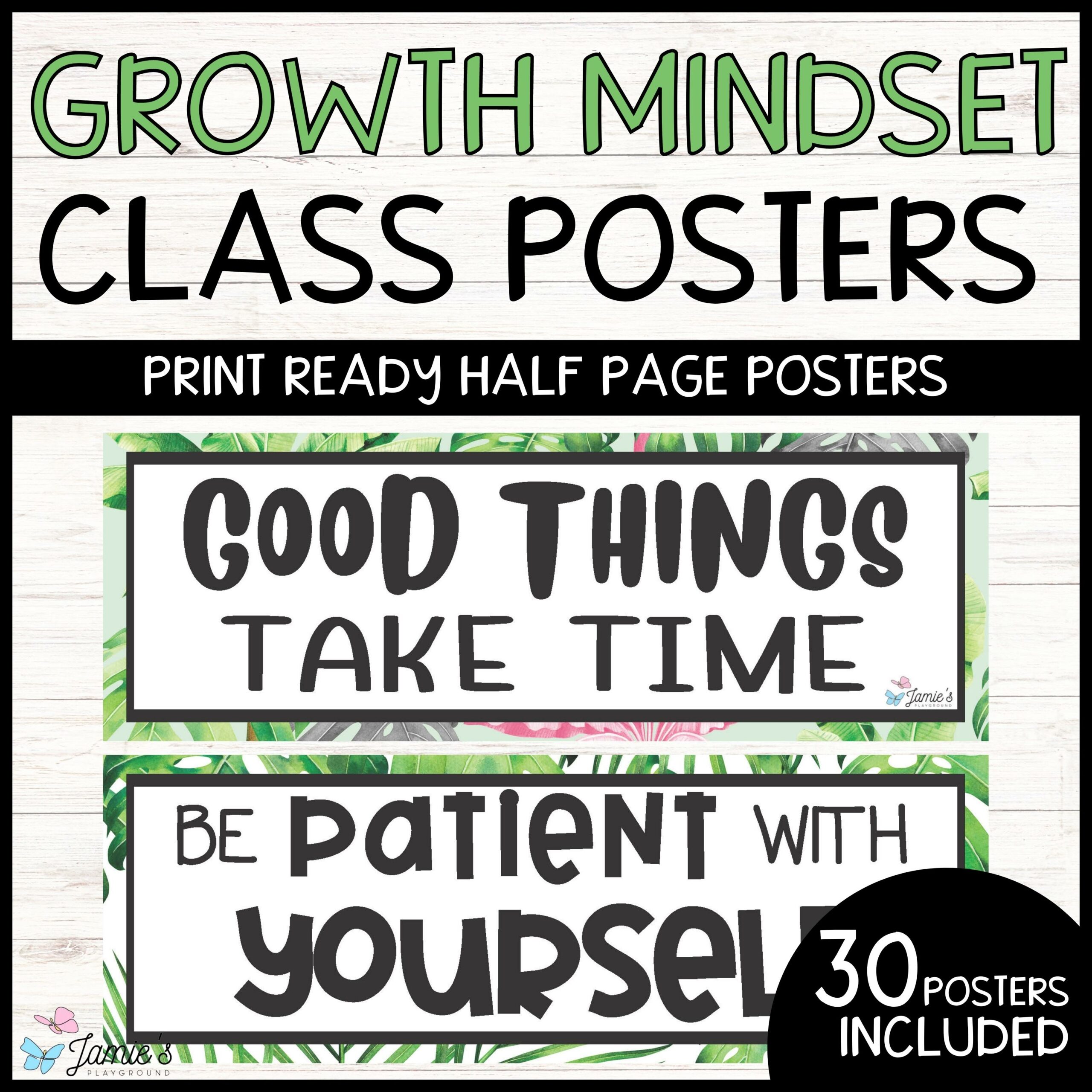 Classroom Growth Mindset & Inspirational Posters (Leaves) - Classroom Decoration