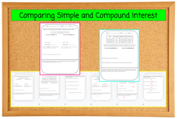 Comparing Simple and Compound Interest Practice Worksheets