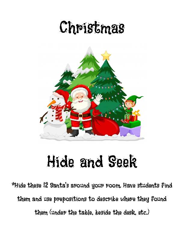 Christmas Hide and Seek with Prepositions