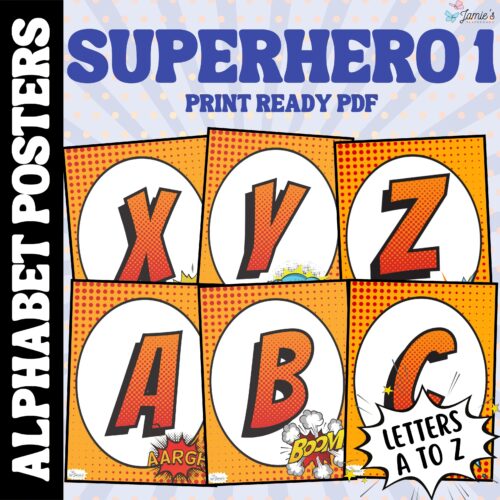 Alphabet Posters: Superhero Theme 1 - Print & Digital Classroom Decoration's featured image