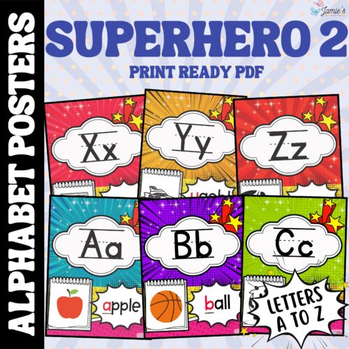 Alphabet Posters: Superhero Theme 2 - Print & Digital Classroom Decoration's featured image