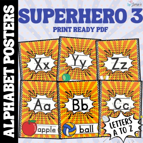 Alphabet Posters: Superhero Theme 3 - Print & Digital Classroom Decoration's featured image