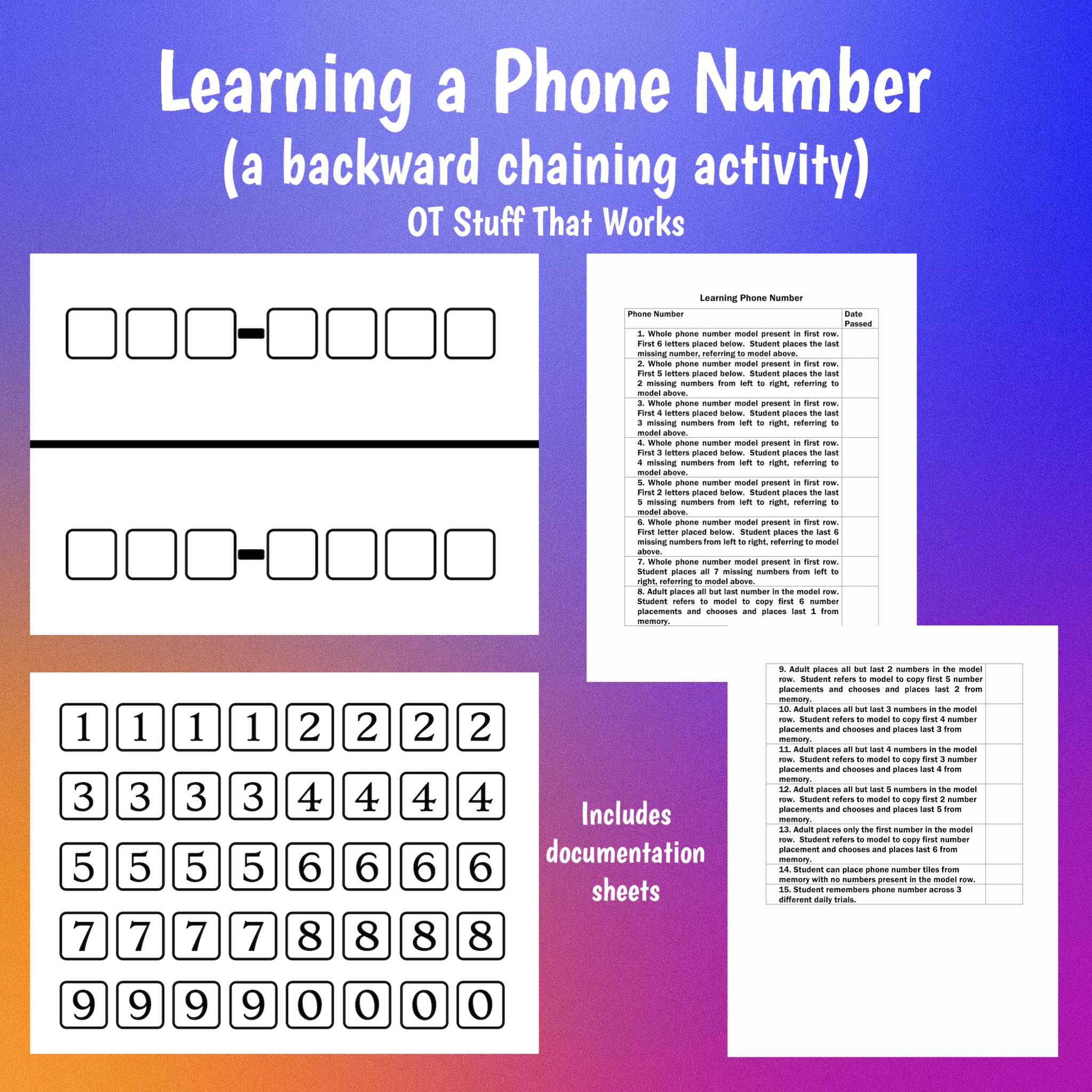 Learning a Phone Number (a backward chaining activity)