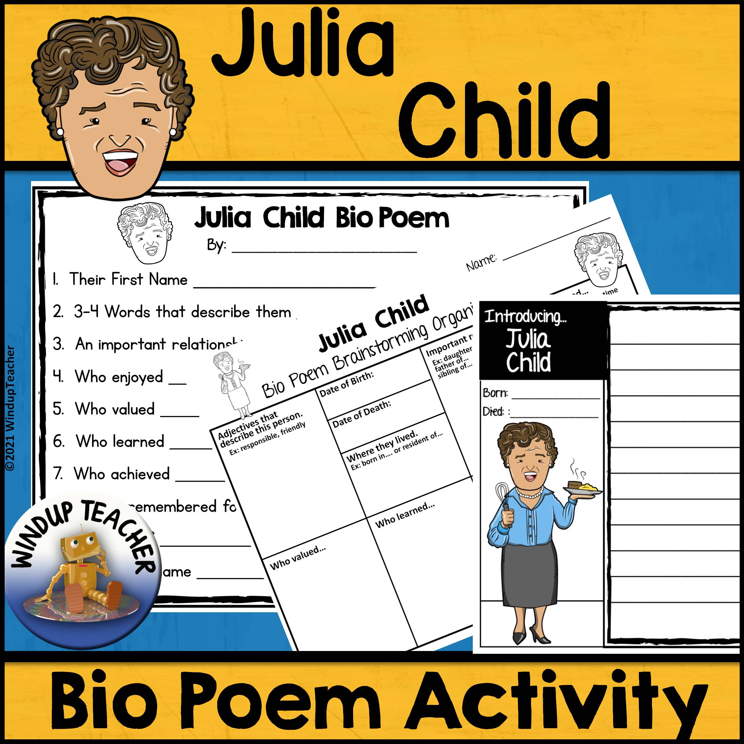 Julia Child Poem Writing Activity