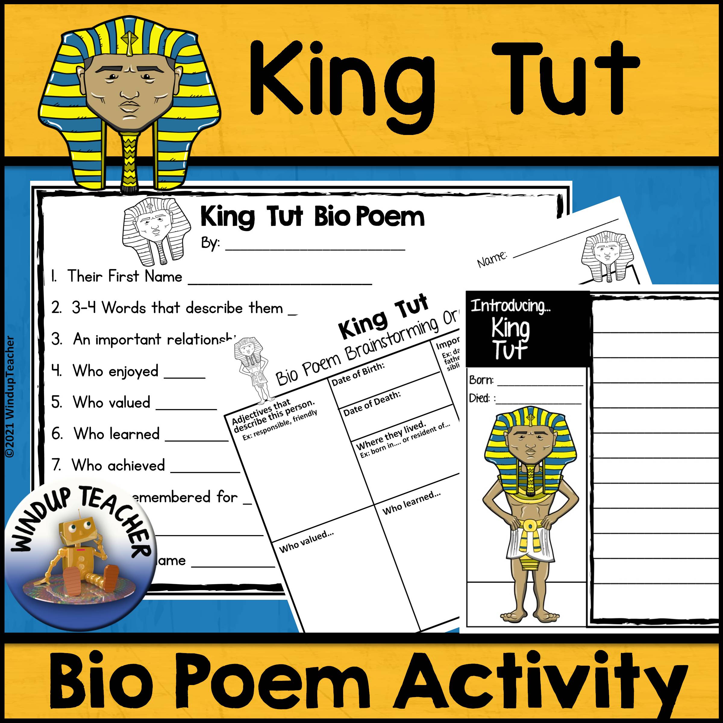 King Tut Poem Writing Activity