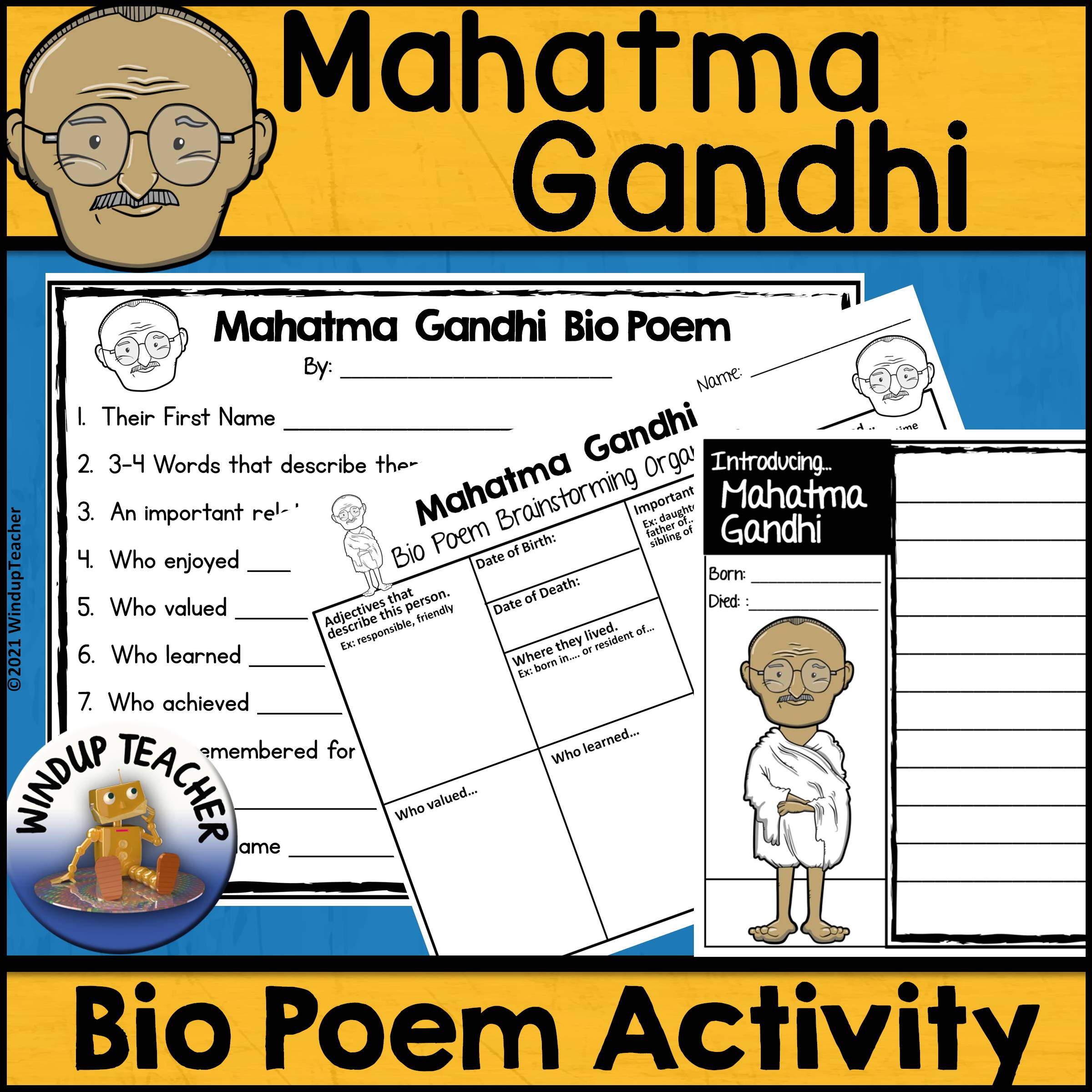 Mahatma Gandhi Poem Writing Activity