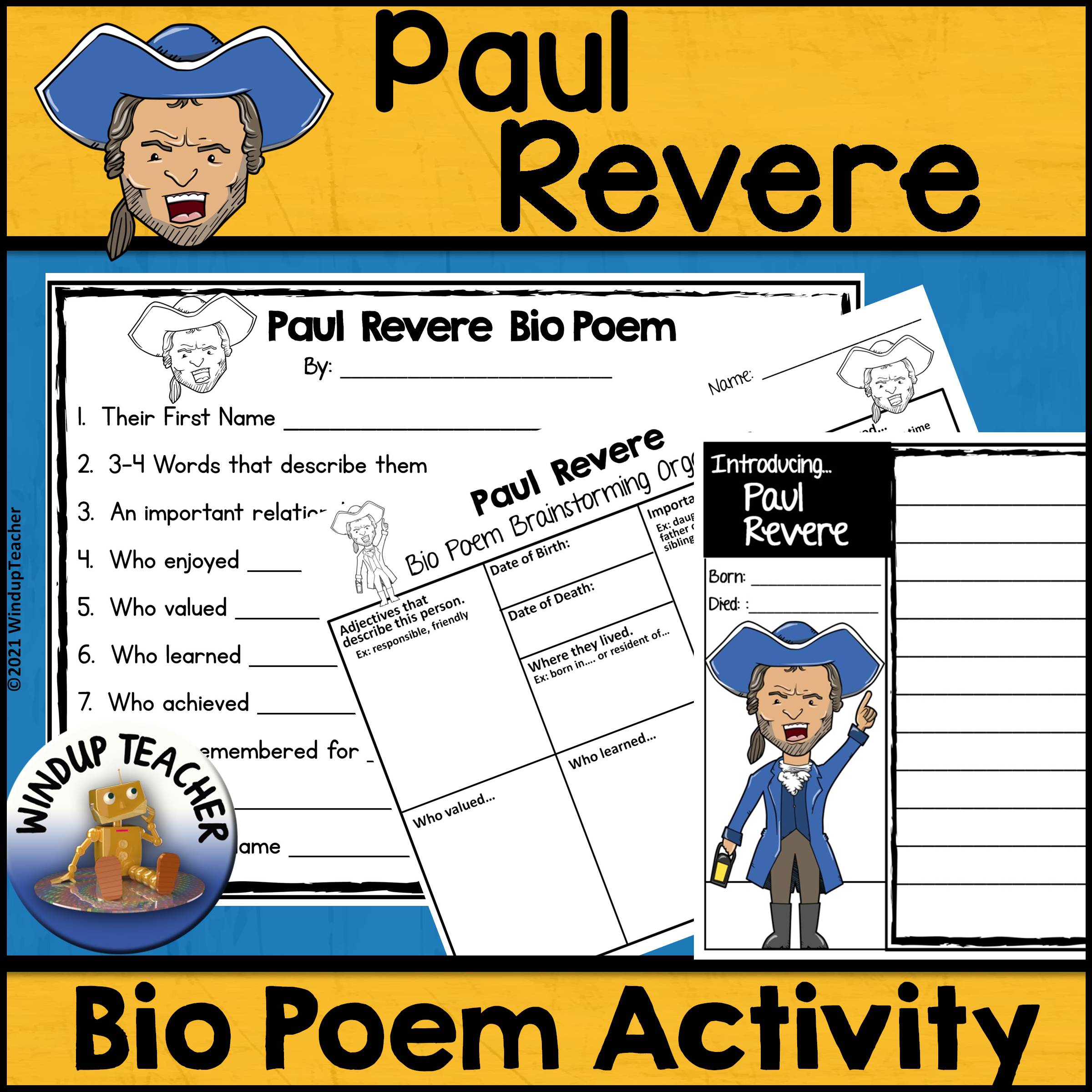 Paul Revere Poem Writing Activity