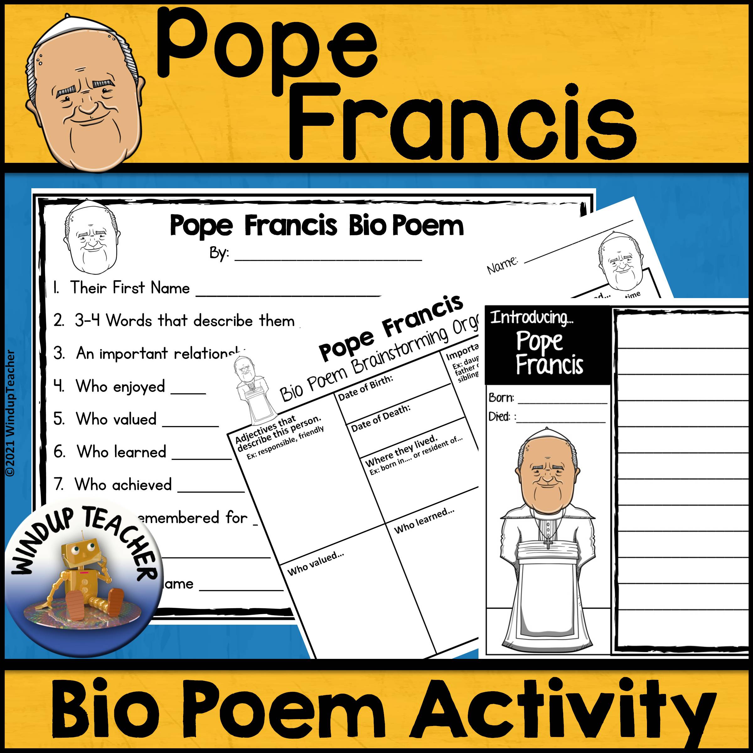Pope Francis Poem Writing Activity