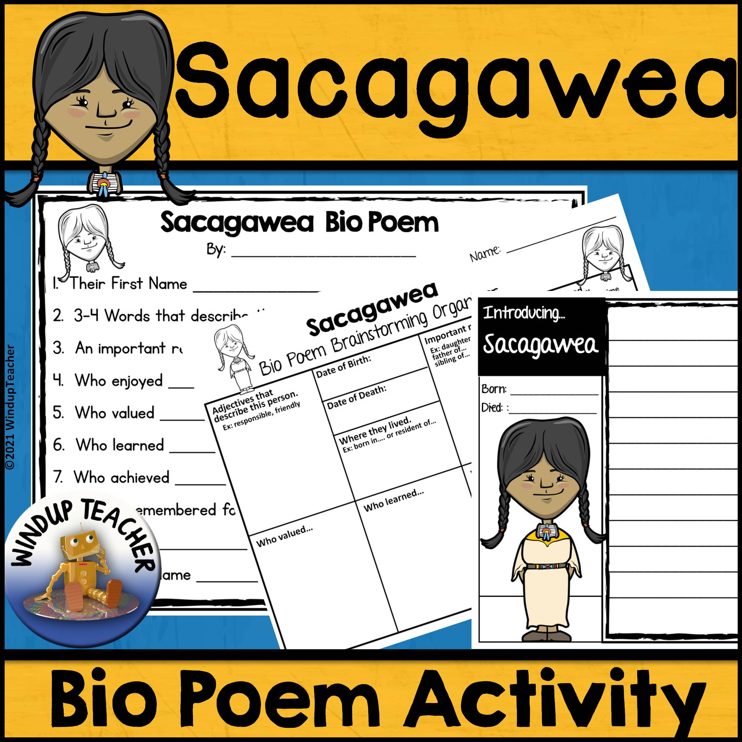 Sacagawea Poem Writing Activity