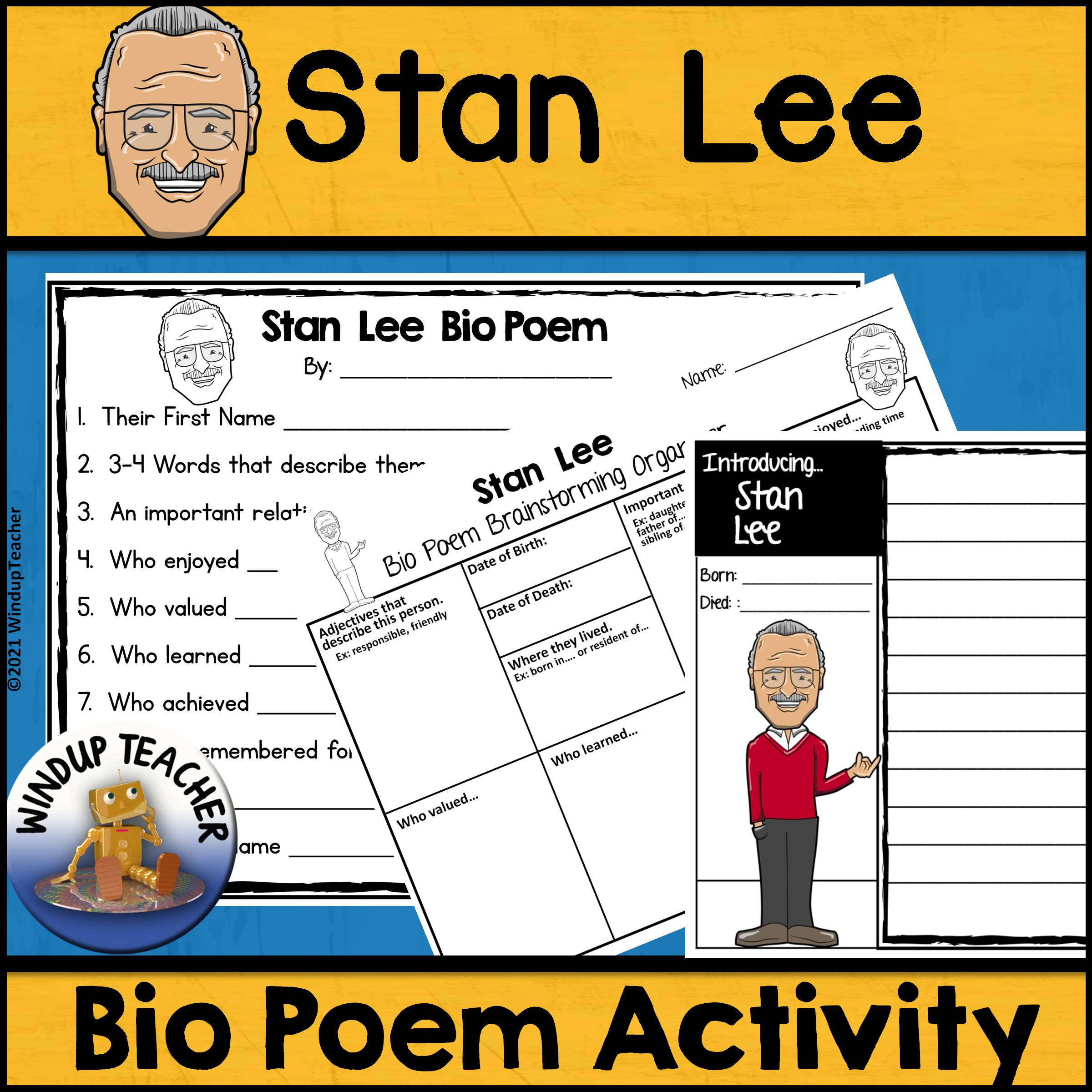 Stan Lee Poem Writing Activity