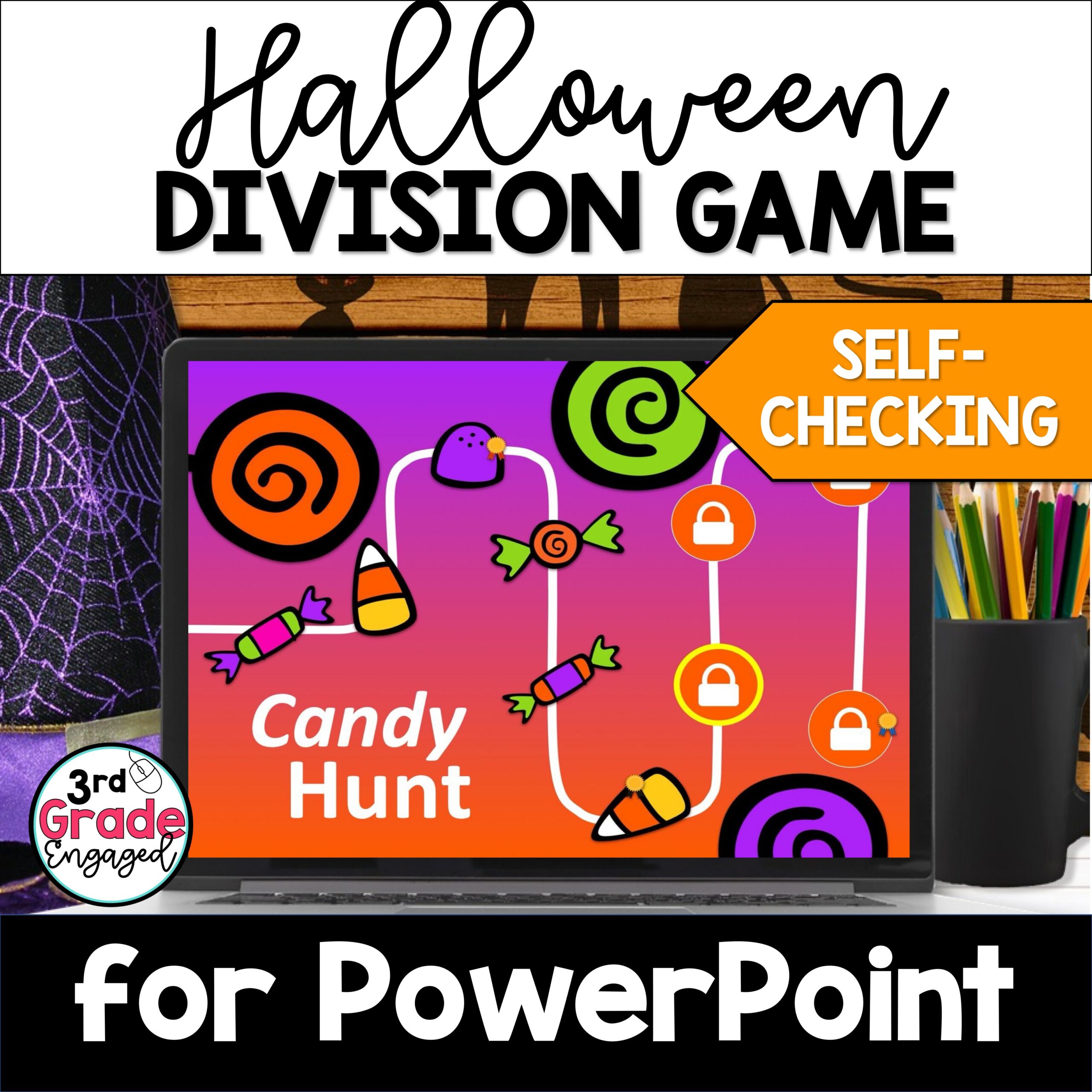 Halloween Division Digital Math Game for PowerPoint ™