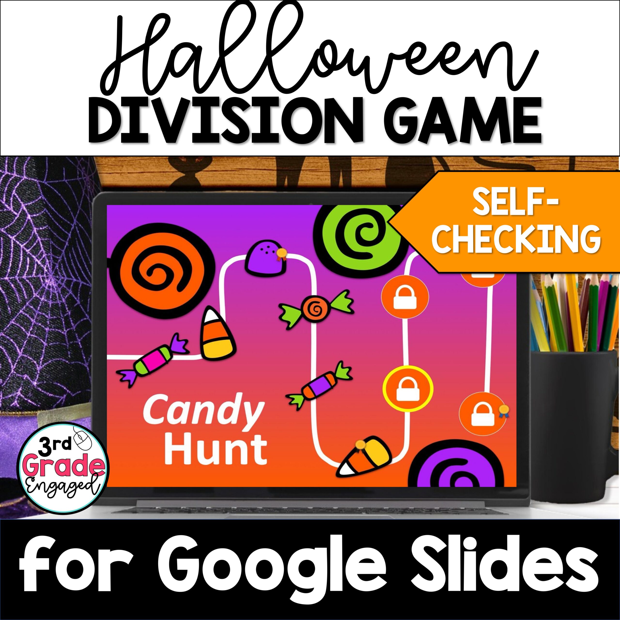 Halloween Division Digital Math Game for Google Slides ™