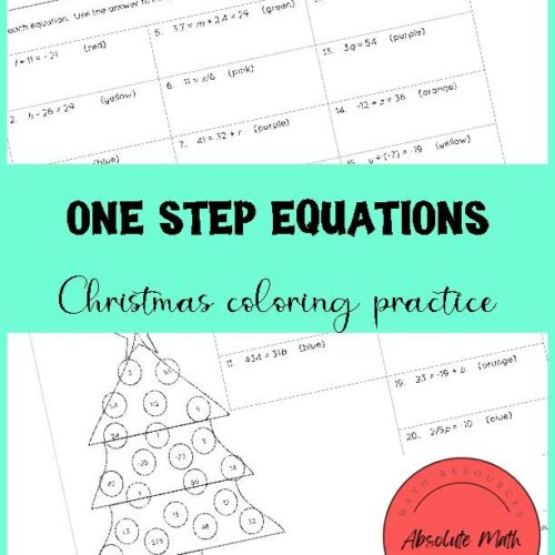 One Step Equations Christmas Coloring Practice's featured image