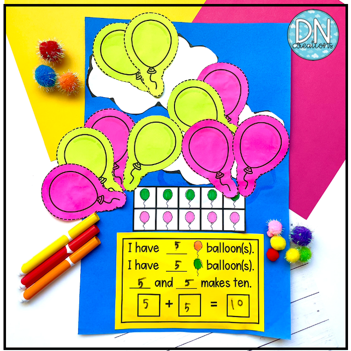 Numbers to 10 balloon craft l kindergarten math craft l math paper