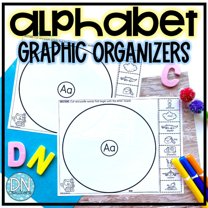 Alphabet Graphic Organizer l Alphabet Cut and Paste l Alphabet worksheets