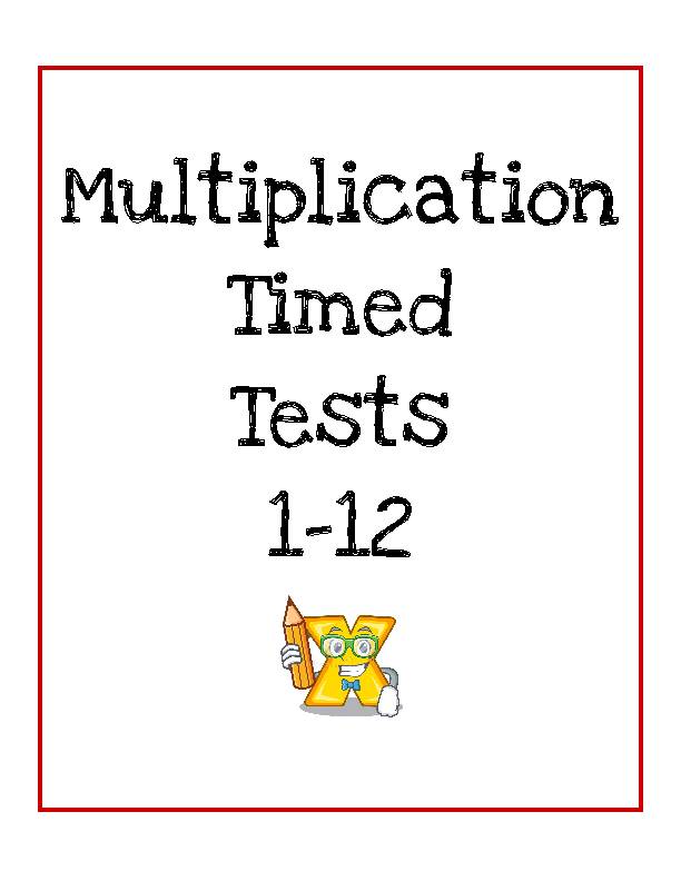 Multiplication Time Test Fact Fluency 112
