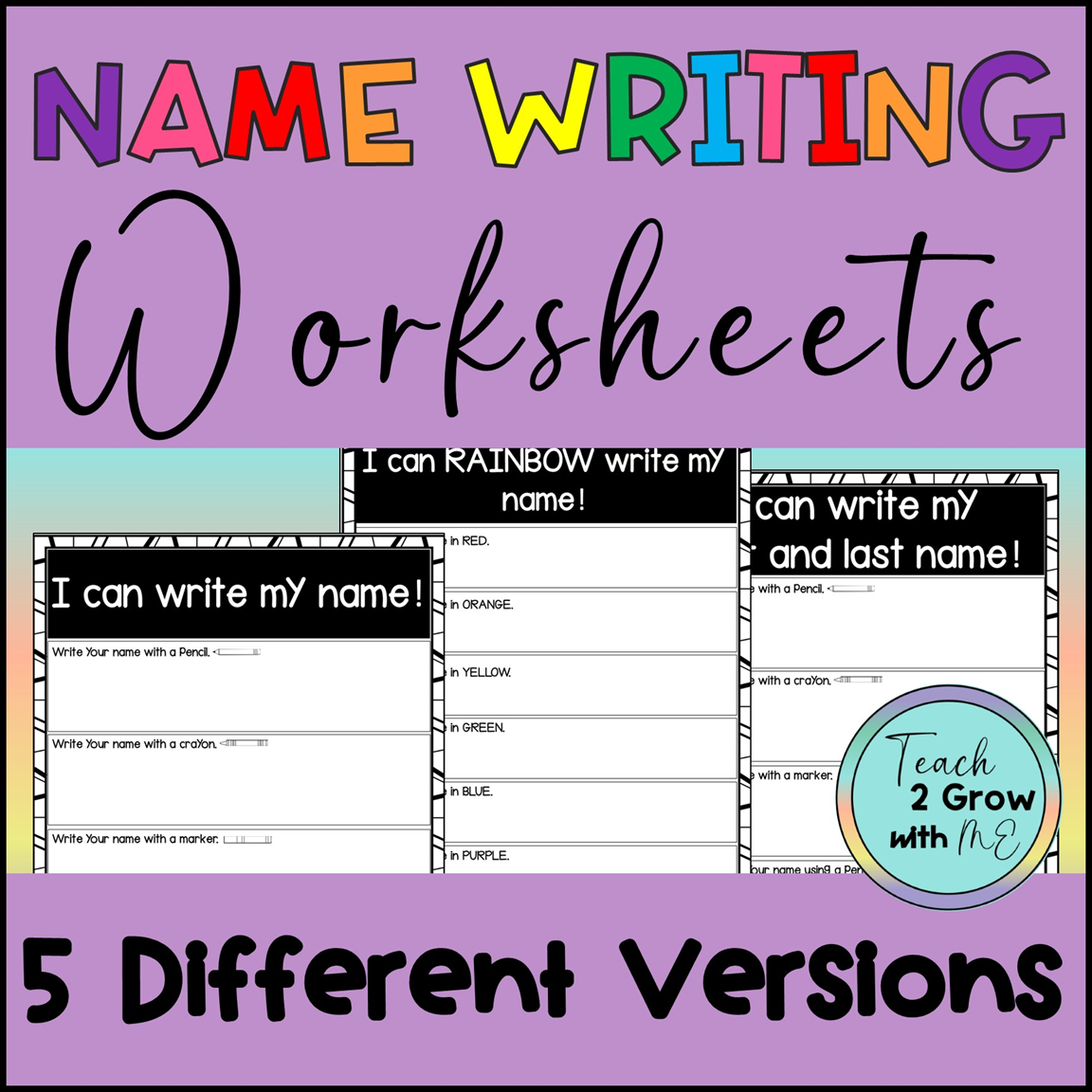 FREE Name Writing Practice Sheets