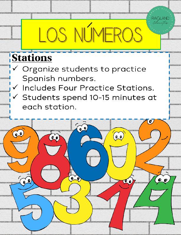 Spanish Numbers 1-20 No Prep Stations for Collaborative Learning