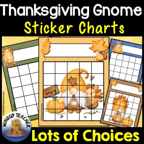 Thanksgiving Gnome Sticker Charts's featured image
