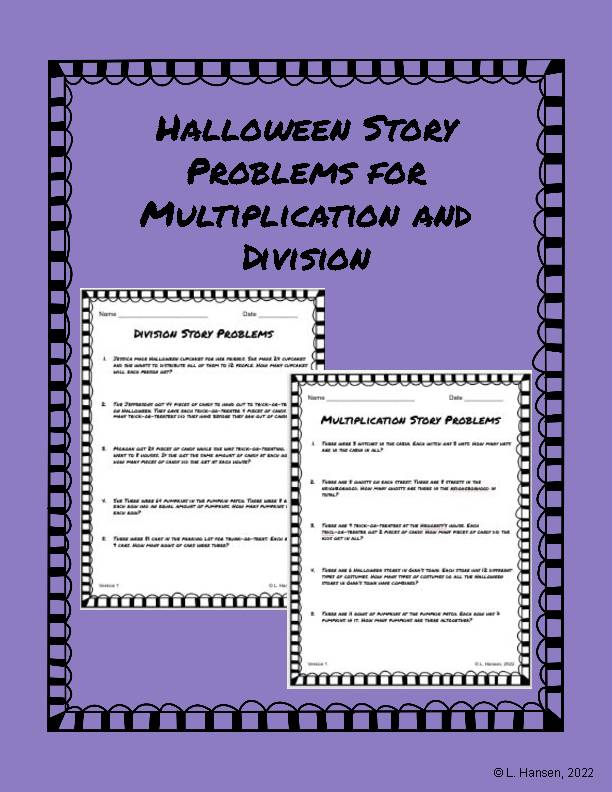 Halloween Multiplication and Division Story Problems