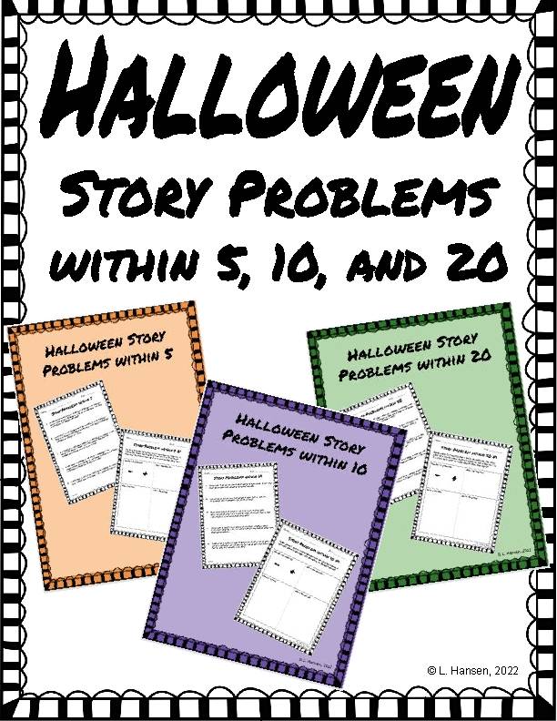 Halloween Story Problems within 5, 10, and 20