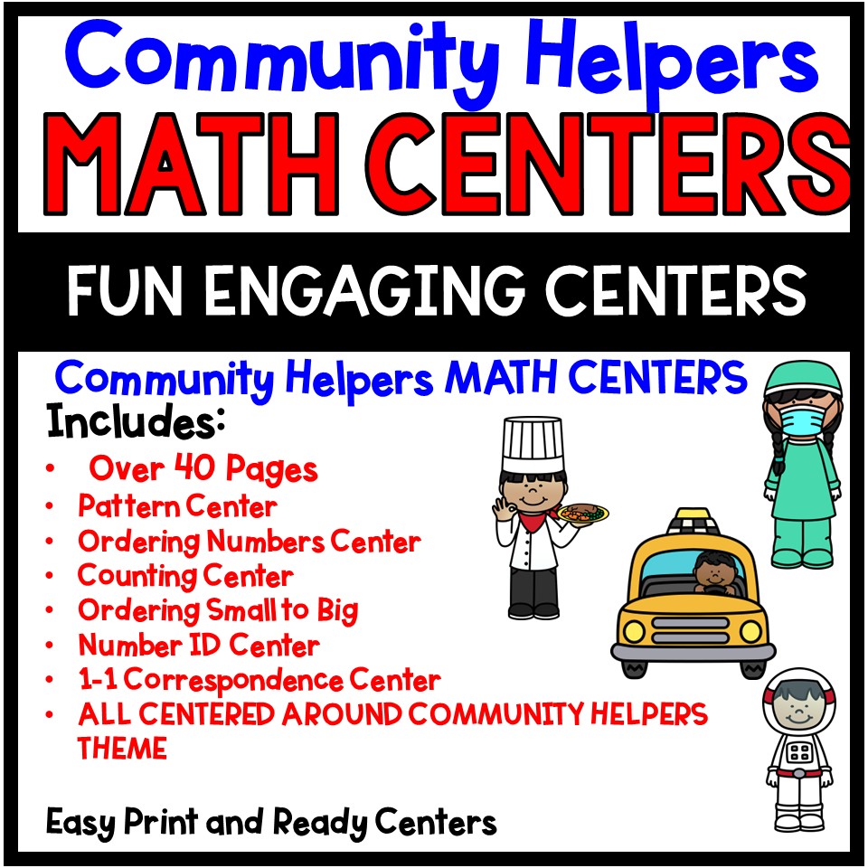 Community Helpers Math Center Bundle