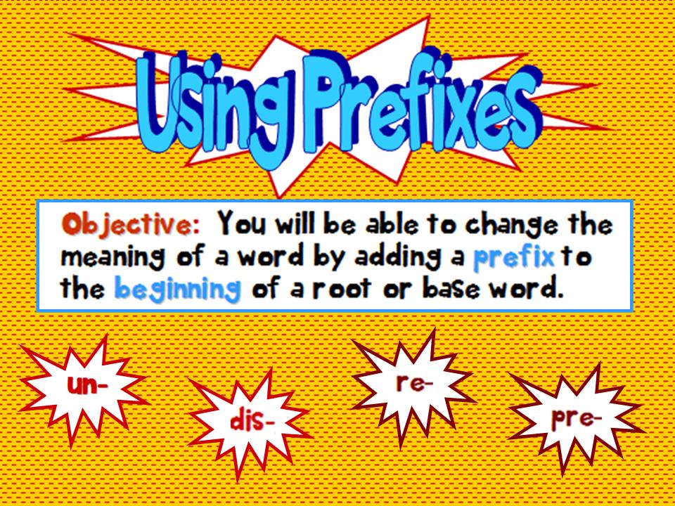 Using Prefixes PPT Common Core Grades 2 - 4