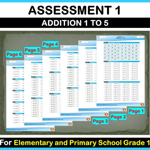 Math Addition Assessment 1 For Elementary and Primary School's featured image