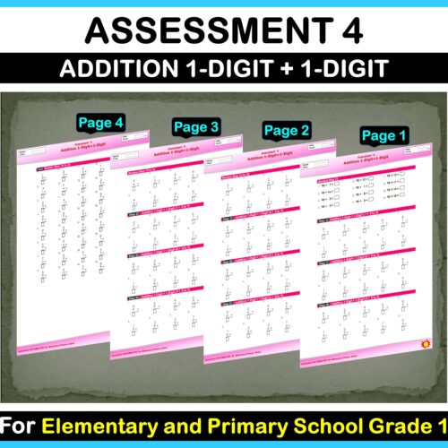 Math Addition Assessment 4 For Elementary and Primary School's featured image