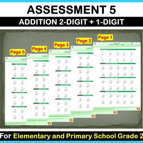 Math Addition Assessment 5 For Elementary and Primary School's featured image