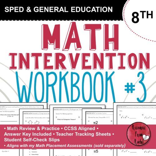 Math Intervention Workbook 8th grade - book 3's featured image