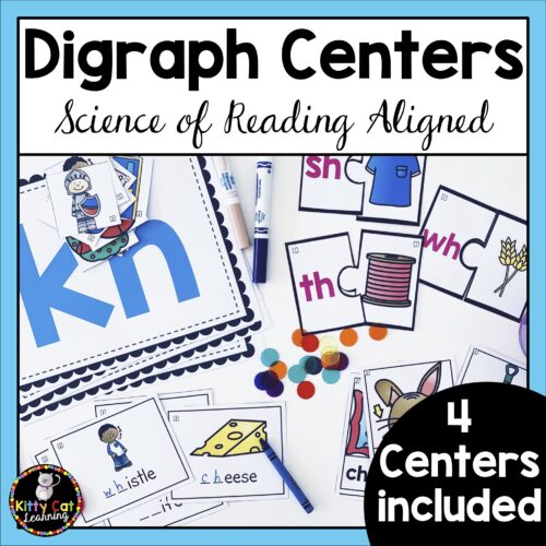 Consonant Digraph Centers - 1st Grade Phonics Centers for Consonant Digraphs - ch, sh, th, ph, wh, kn, qu, wr's featured image