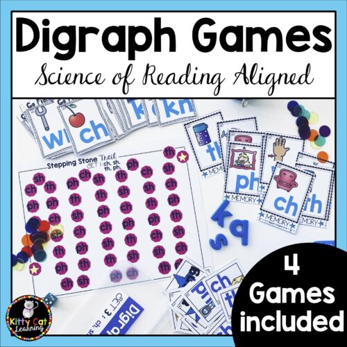 Consonant Digraph Games - 1st Grade Phonics Games for Consonant Digraphs - ch, sh, th, ph, wh, kn, qu, wr's featured image