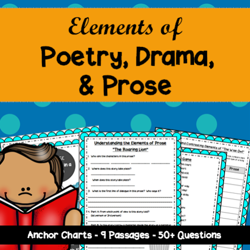 Elements of Poetry, Drama, and Prose: 9 Passages & 50+ Questions!'s featured image