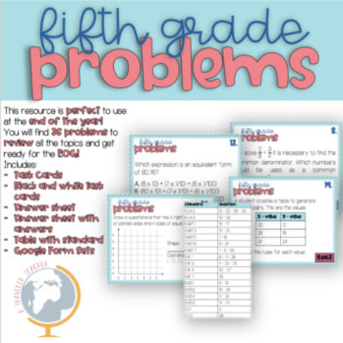 5th Grade Math Review EOG preparation Problems (Distance Learning)'s featured image