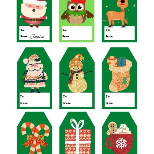 Printable Christmas Gift Tags 8.5x11 - Classful