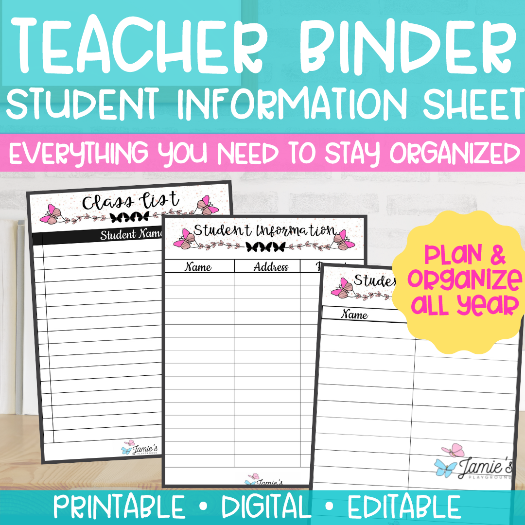 Student Teacher Binder (Watercolor!) {Editable - just insert text box!}