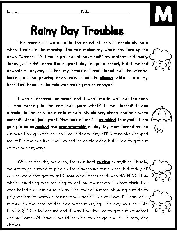 Guided Reading Level M - Classful for Free Printable Leveled Reading Passages