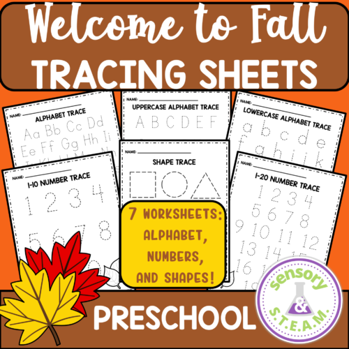 FALL Themed Tracing Worksheets for Preschool, alphabet numbers shapes's featured image