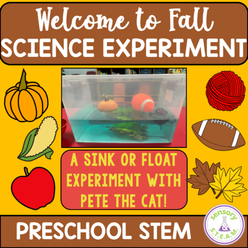 FALL THEMED SINK OR FLOAT SCIENCE EXPERIMENT FOR PRESCHOOL | PETE BOOK ACTIVITY's featured image