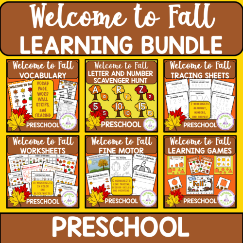 WELCOME TO FALL Learning Activities and Worksheets *BUNDLE* for Preschool, Pre-K, Kindergarten's featured image