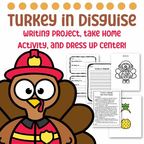 Turkey in Disguise Writing Project, Take Home Craft, and Dress Up Center's featured image