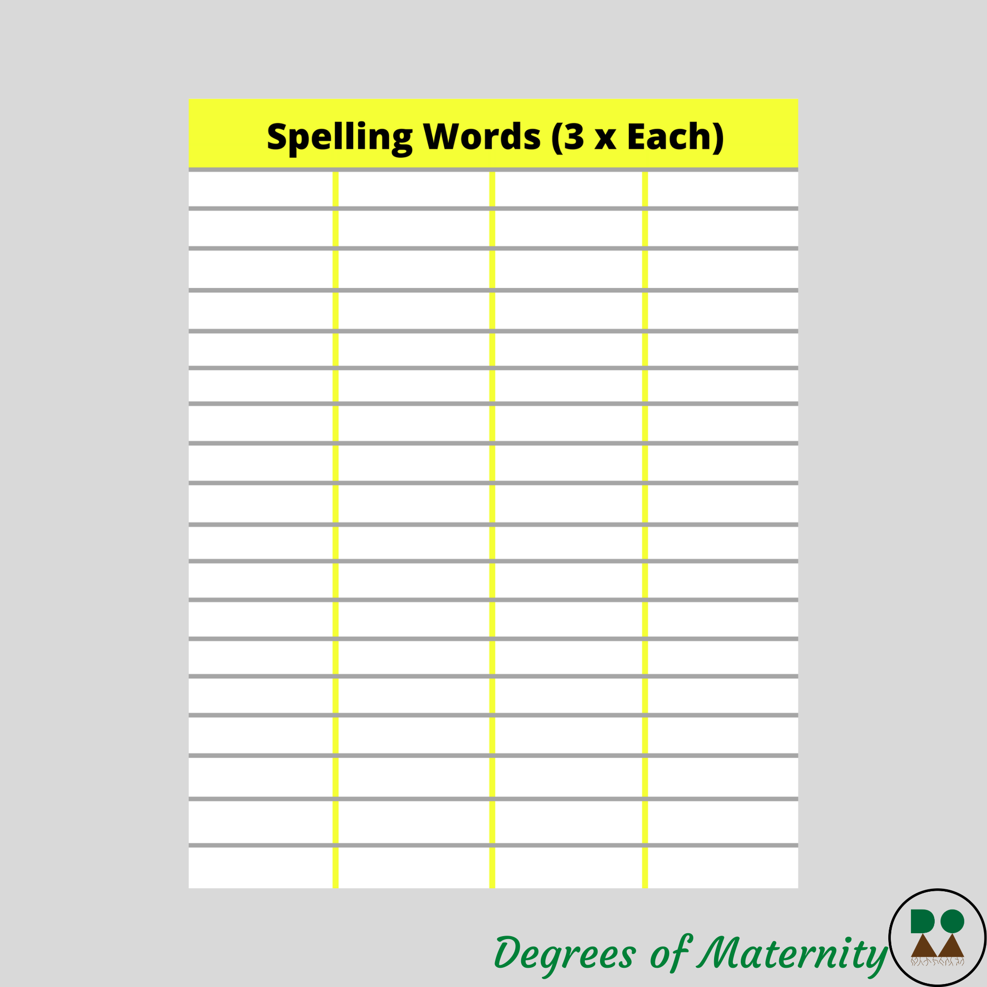 Spelling Words, Handwriting, and Word Sort Templates (3 sheets) Classful