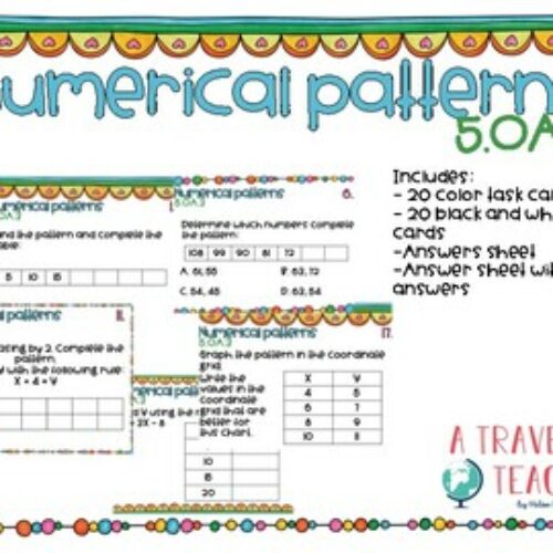 Numerical patterns task cards's featured image