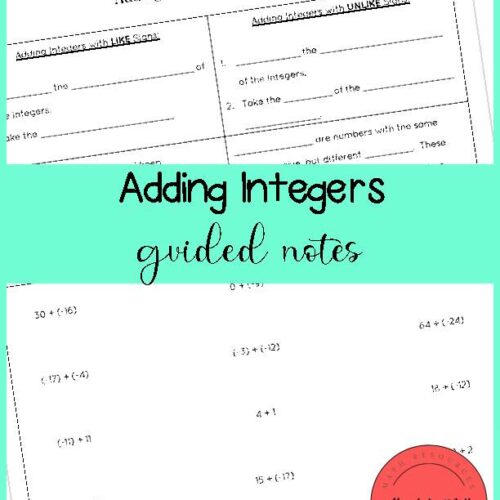 Adding Integers Guided Notes's featured image