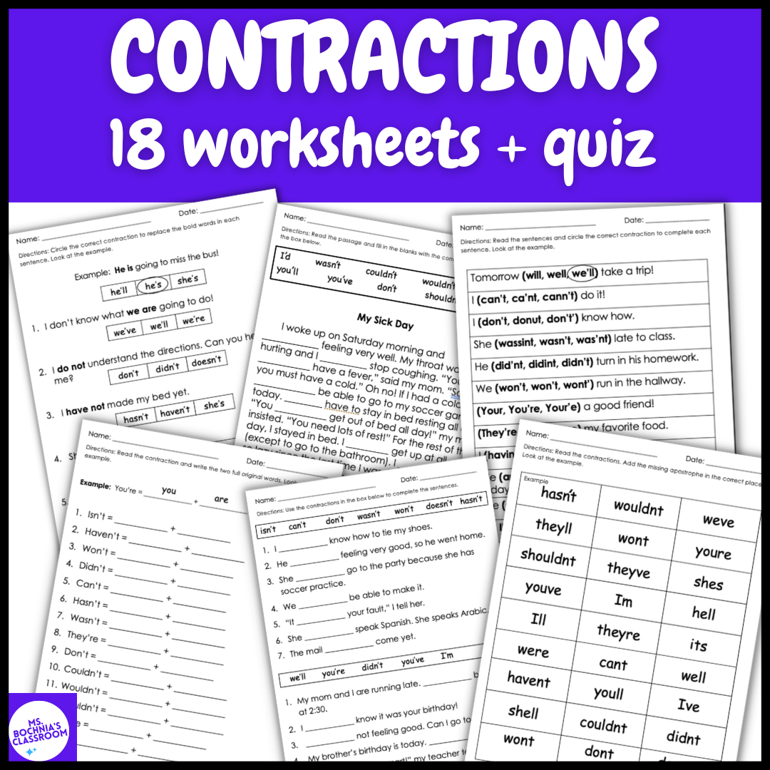 Contractions Review Packet