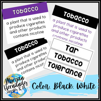 tobacco vocabulary words Health Vocabulary Word Wall | Tobacco Unit